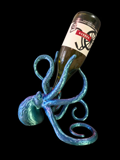 3DP Multicolor Octopus Wine Bottle Holder | Nautical Coastal Decor | Made in the USA